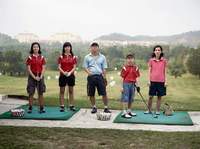 First Brother's Second Daughter with Family, training at golf driving range in Kuala Lumpur